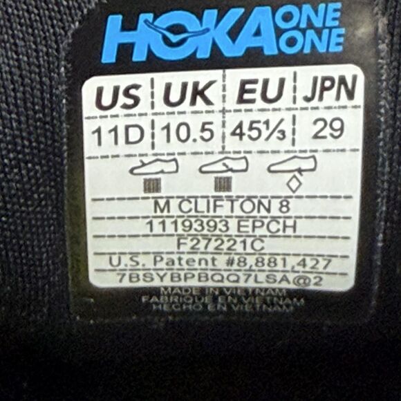Hoka One One Clifton 8 Shoes Mens Size 11 D Yellow Running Sneakers 1119393 EPCH main image 6